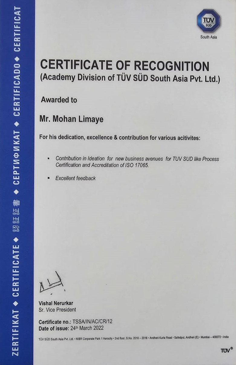 Certificate of Recognition